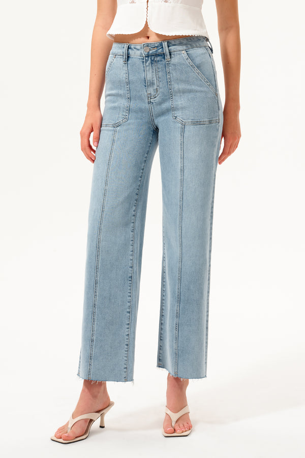 Jess High Rise Relaxed Straight Denim Jeans