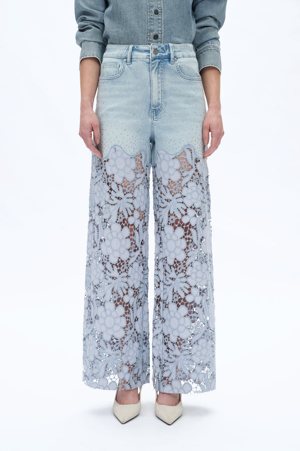 HIGH RISE LACE WIDE LEG-Wide Leg-BAYEAS