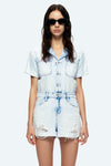 Grace Ripped Denim Rompers