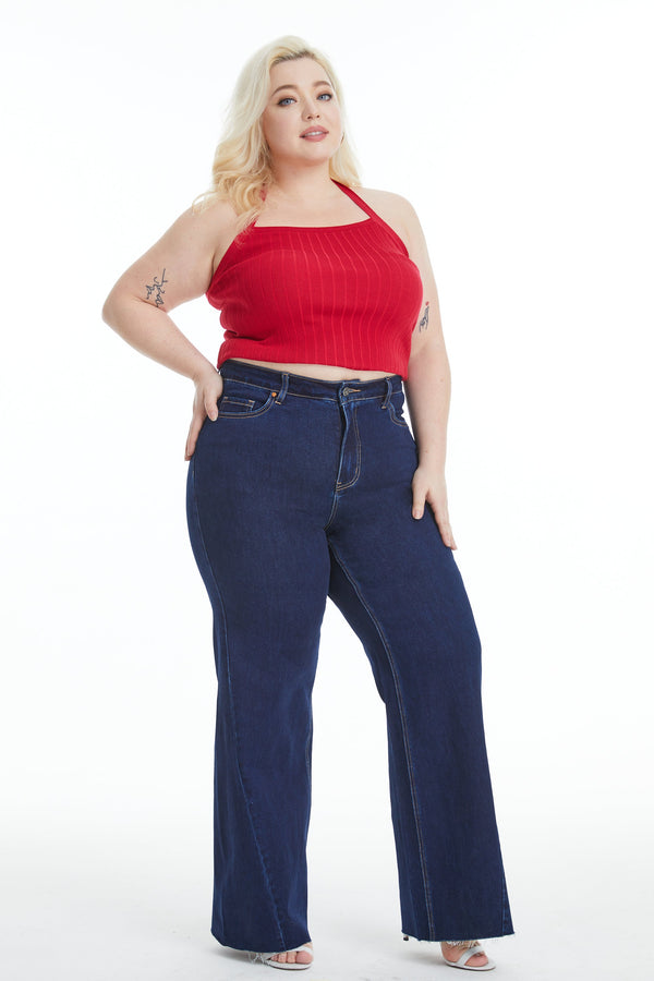 PLUS BETH HIGH RISE WIDE LEG-Wide Leg-BAYEAS
