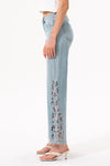 Flora Mid Rise Straight Jeans