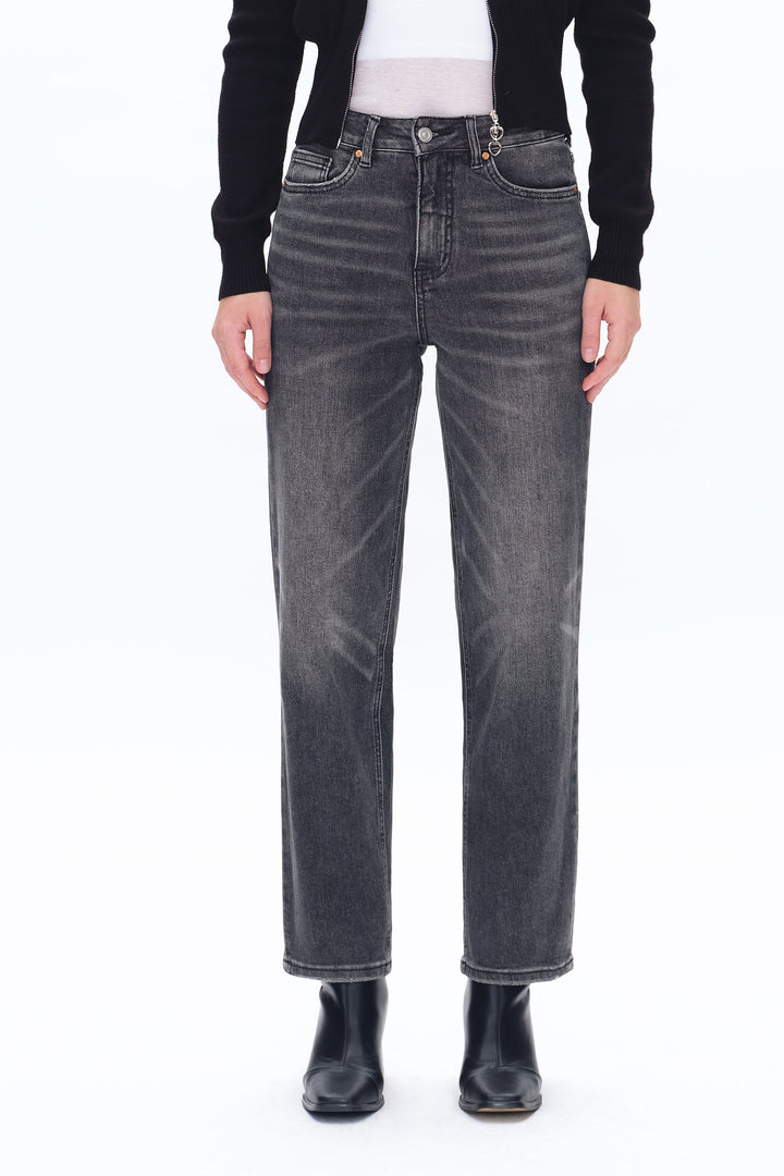 High Rise Straight Denim Jeans