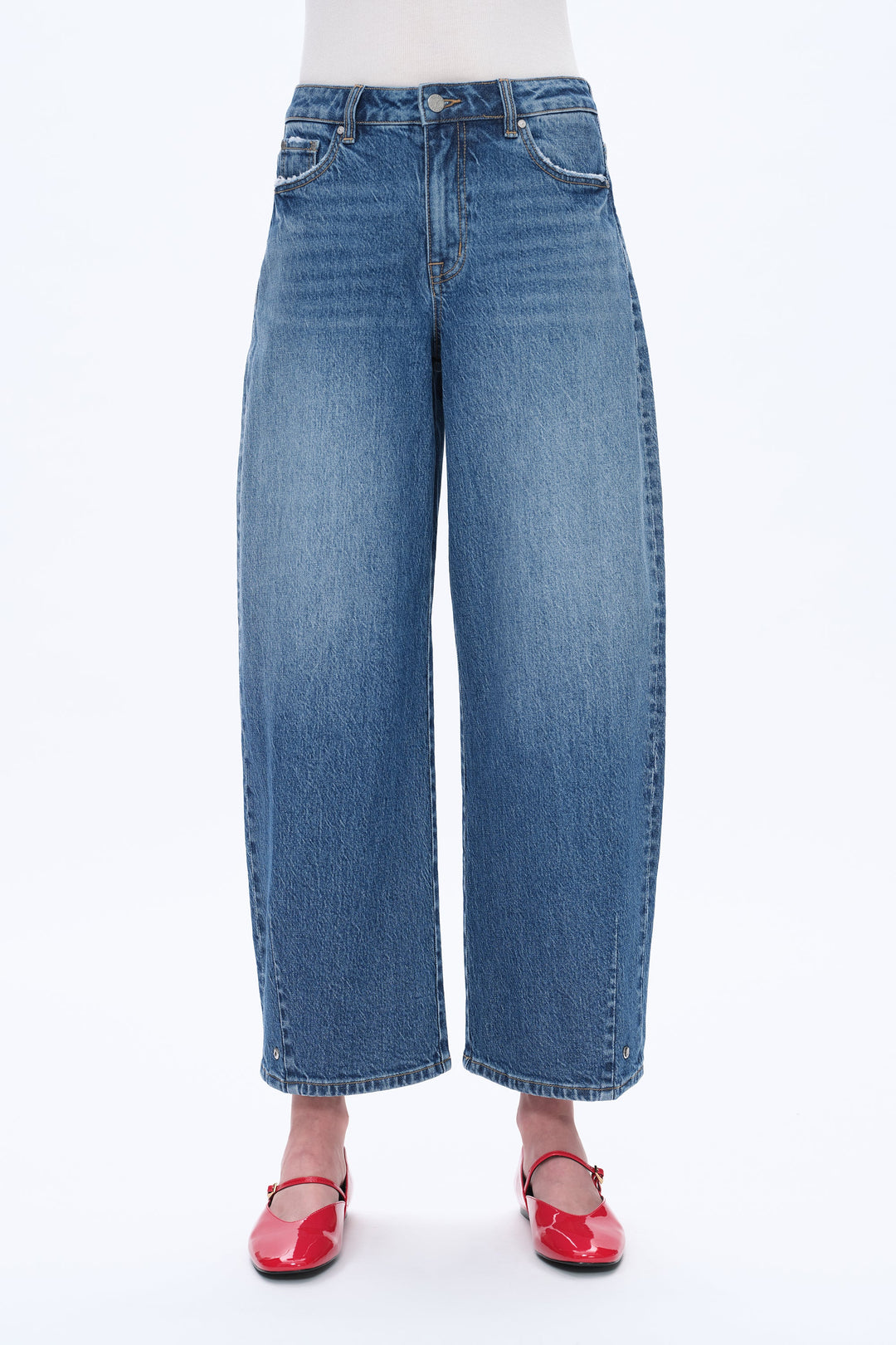 Mid Rise Balloon Denim Jeans