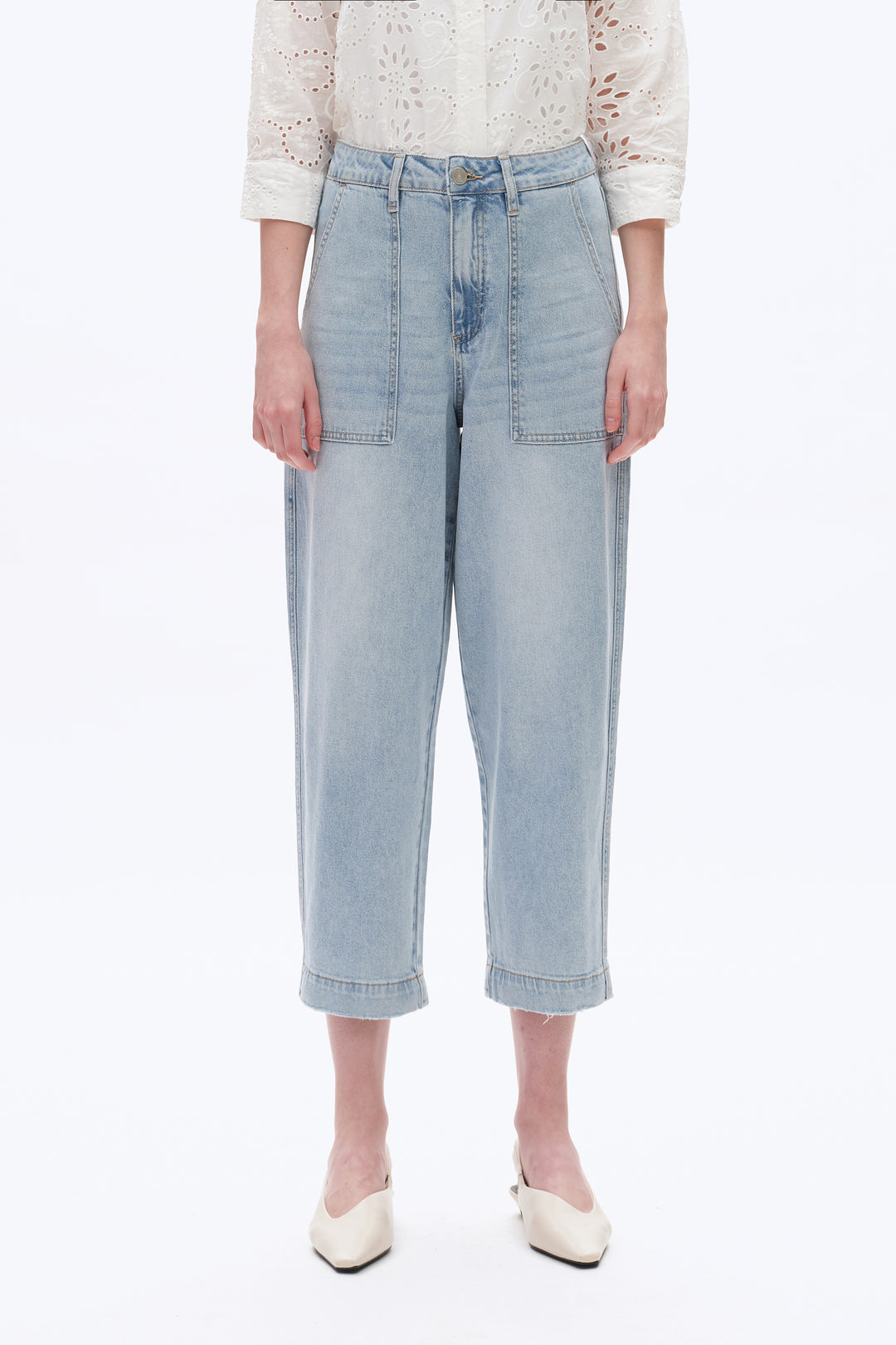 SUPER HIGH RISE BARREL DENIM JEANS BYOX009