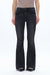 Mid Rise Flare Denim Jeans With Raw Edge Hem