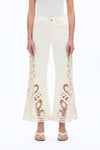 High Rise Lace Embroidered Wide Leg Pants