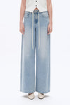Drawstring Baggy Jeans for Women-Wide Leg-BAYEAS