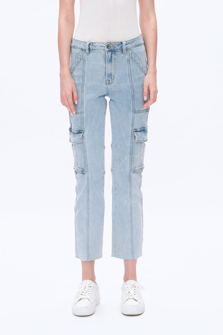 High Rise Straight Leg Denim Jeans