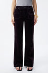 Corduroy Mid Rise Wide Leg Jeans