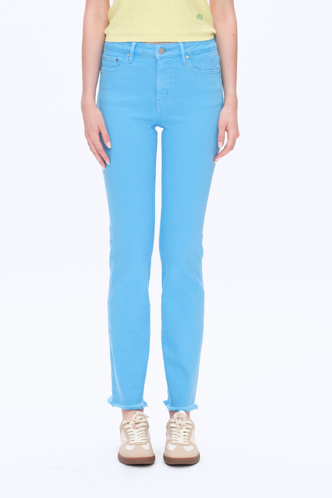 Mid Rise Slim Straight Pants