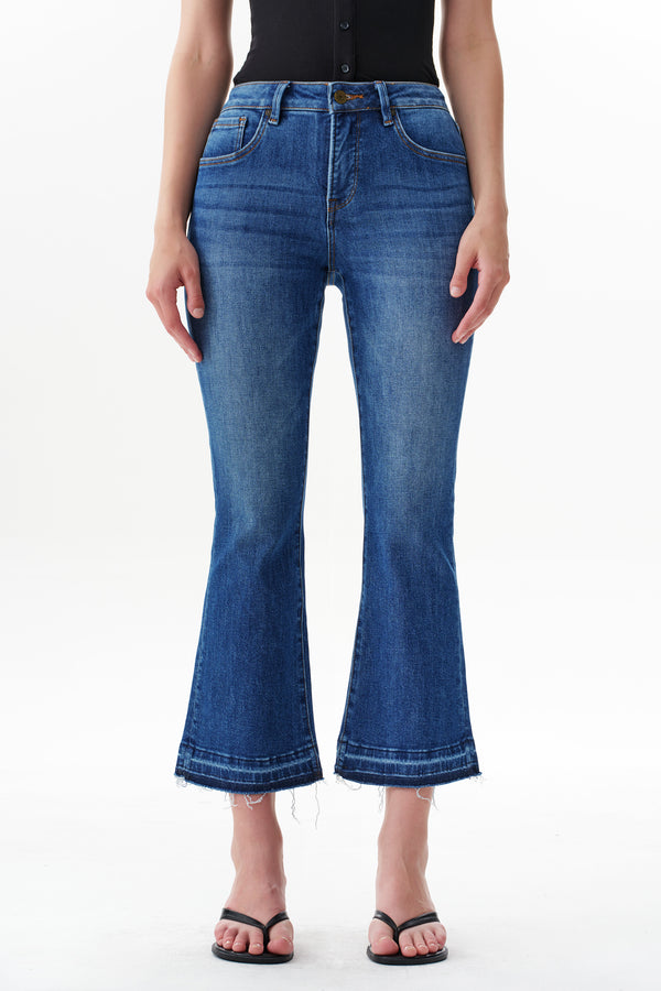 Edgy Mid Rise Flare Jeans