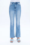 Flare Jeans with Slit Hems-Flare & Bootcut-BAYEAS
