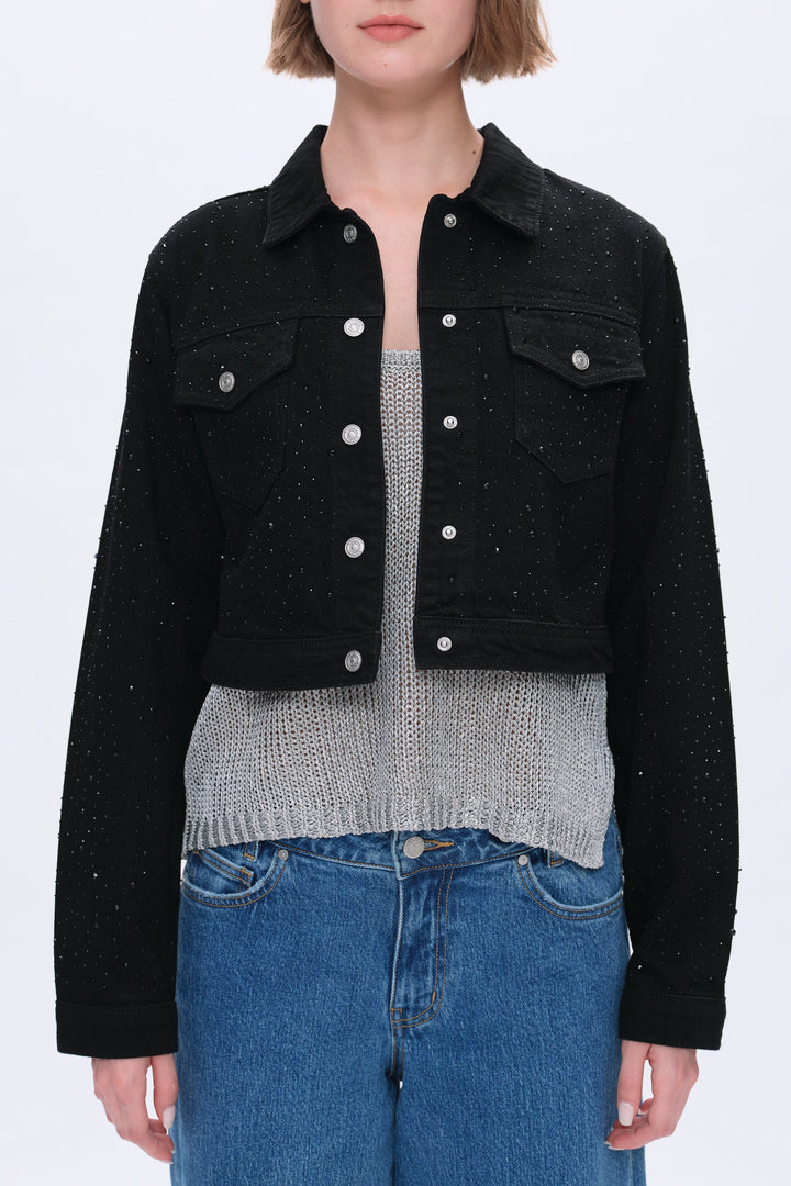 Alice Denim Jacket With Rhinestones