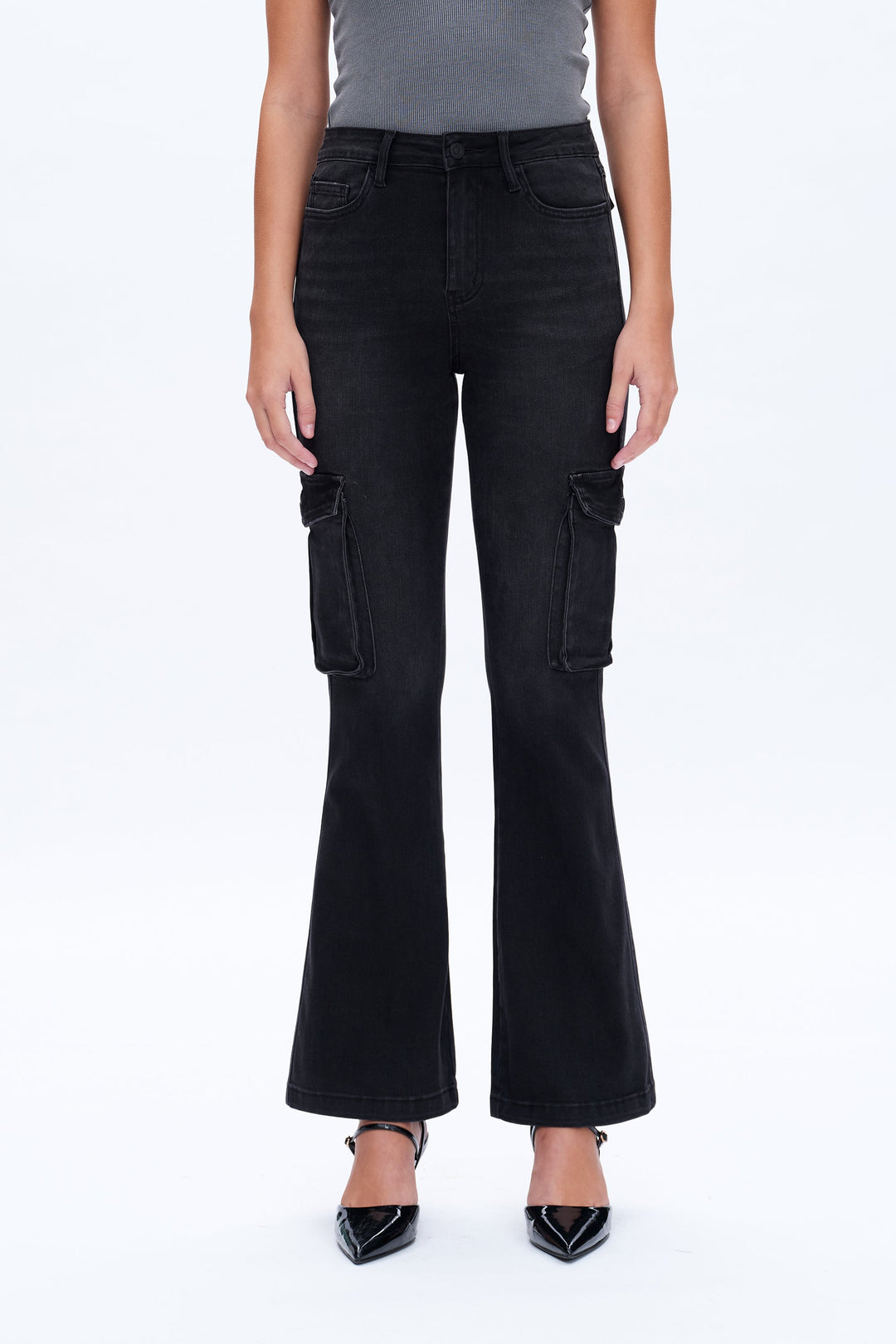 Amy High Rise Cargo Flared Pants