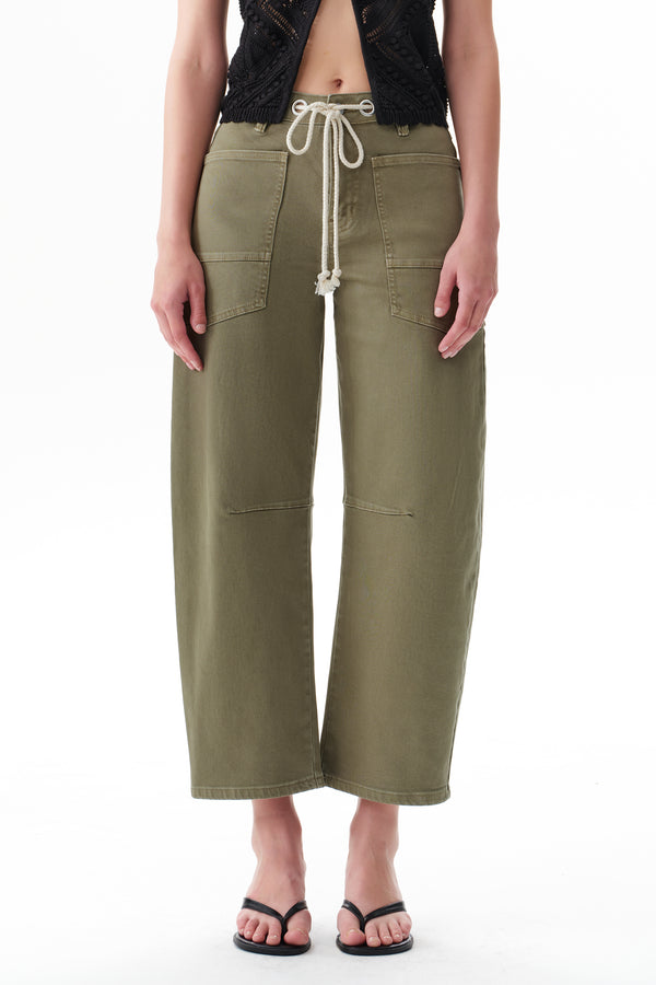 Greta High Rise Drawstring Barrel Pants
