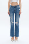Lisa High Rise Ripped Jeans-Straight-BAYEAS