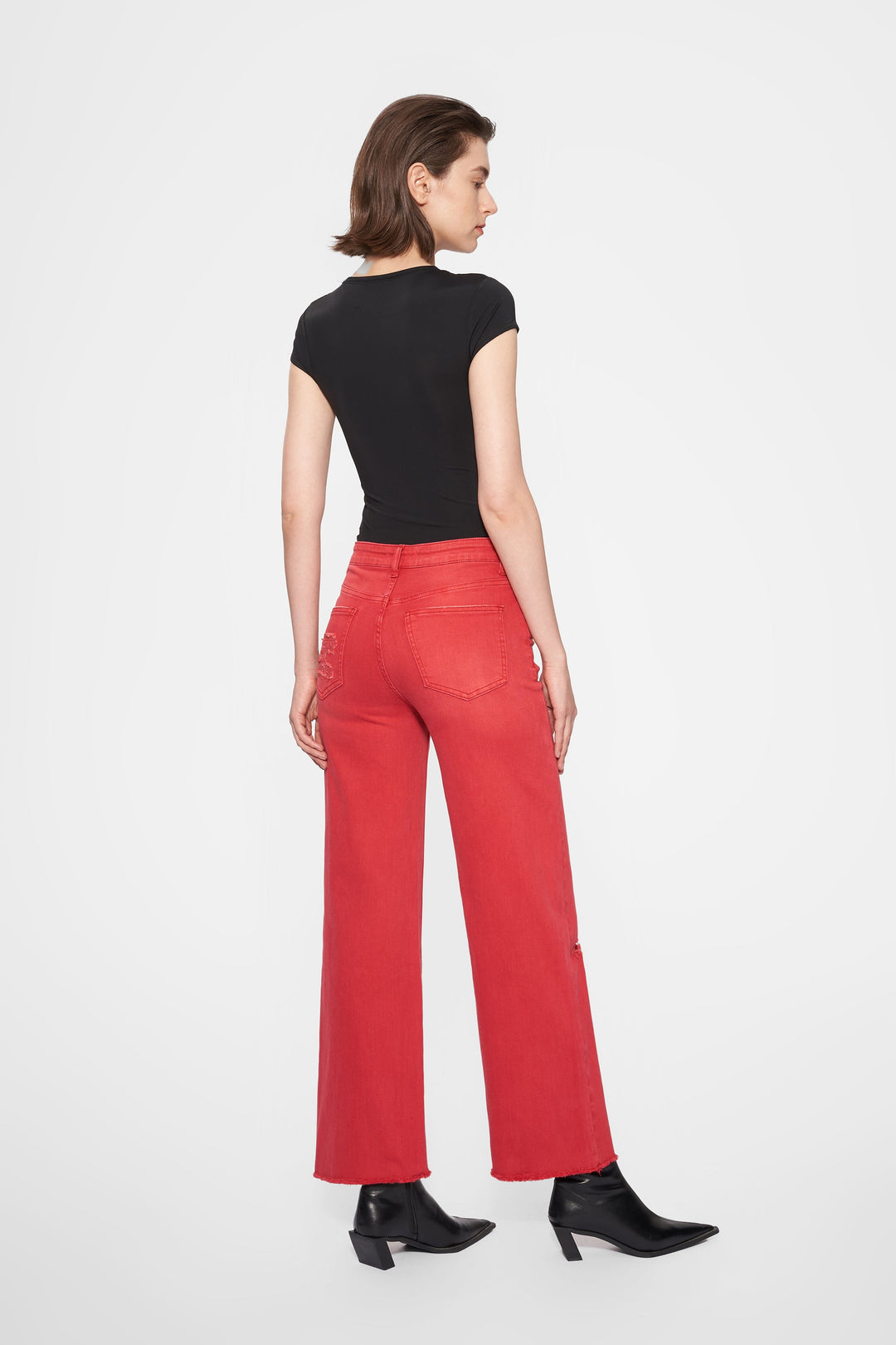 Ally High Rise Distressed Wide Leg Pants