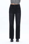 Faded Wash Wide Leg Jeans-Straight-BAYEAS