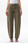 Low Rise Cargo Drop Crotch Barrel Leg Pants