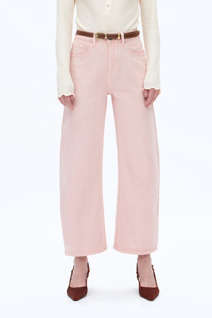 Mid Rise Barrel Pants