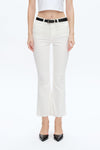 Emily Mid Rise Raw Hem Bootcut Denim Jeans