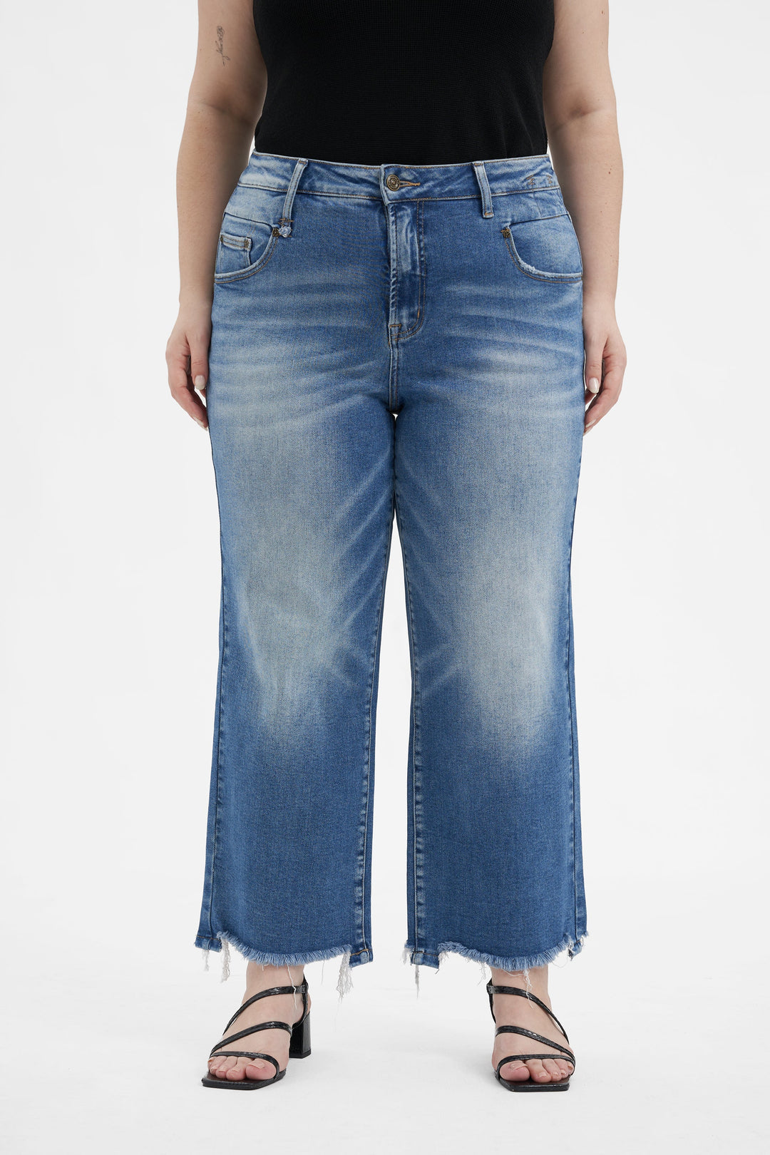 Mary High Rise Straight Cropped Jeans Plus Size