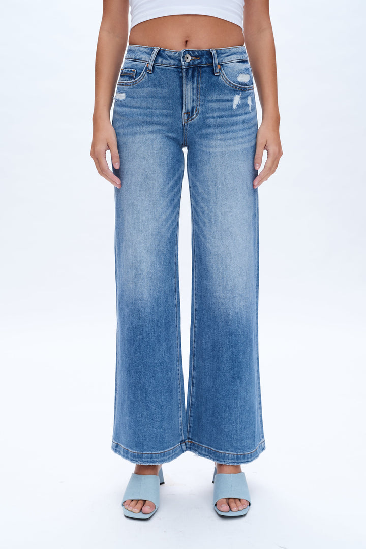 High Rise Wide Leg Denim Jeans