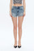 Siri Mid Rise Distressed Rolled Hem Denim Shorts
