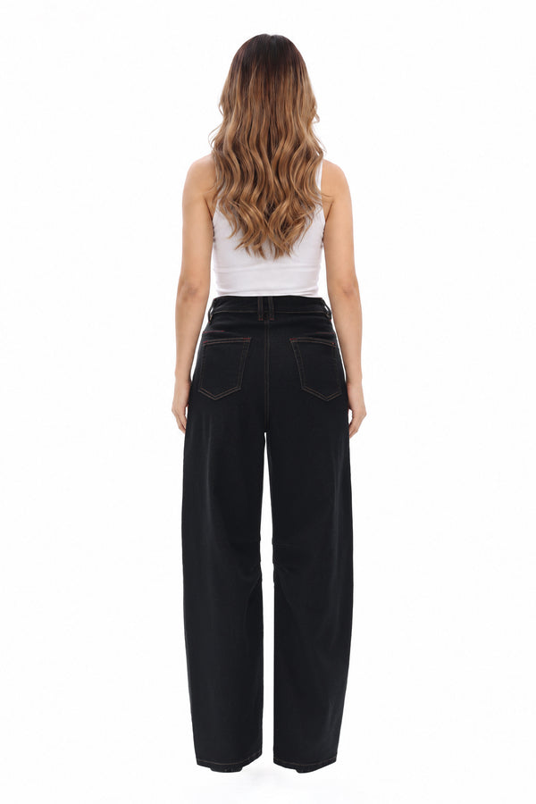 High Rise Fade-Resistant Barrel Jeans