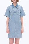 Shirt Dress with Chest Zipper
