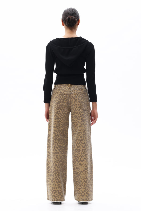 Leopard Print Relaxed Straight Pants