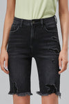 Super High Rise Denim Bermuda Shorts