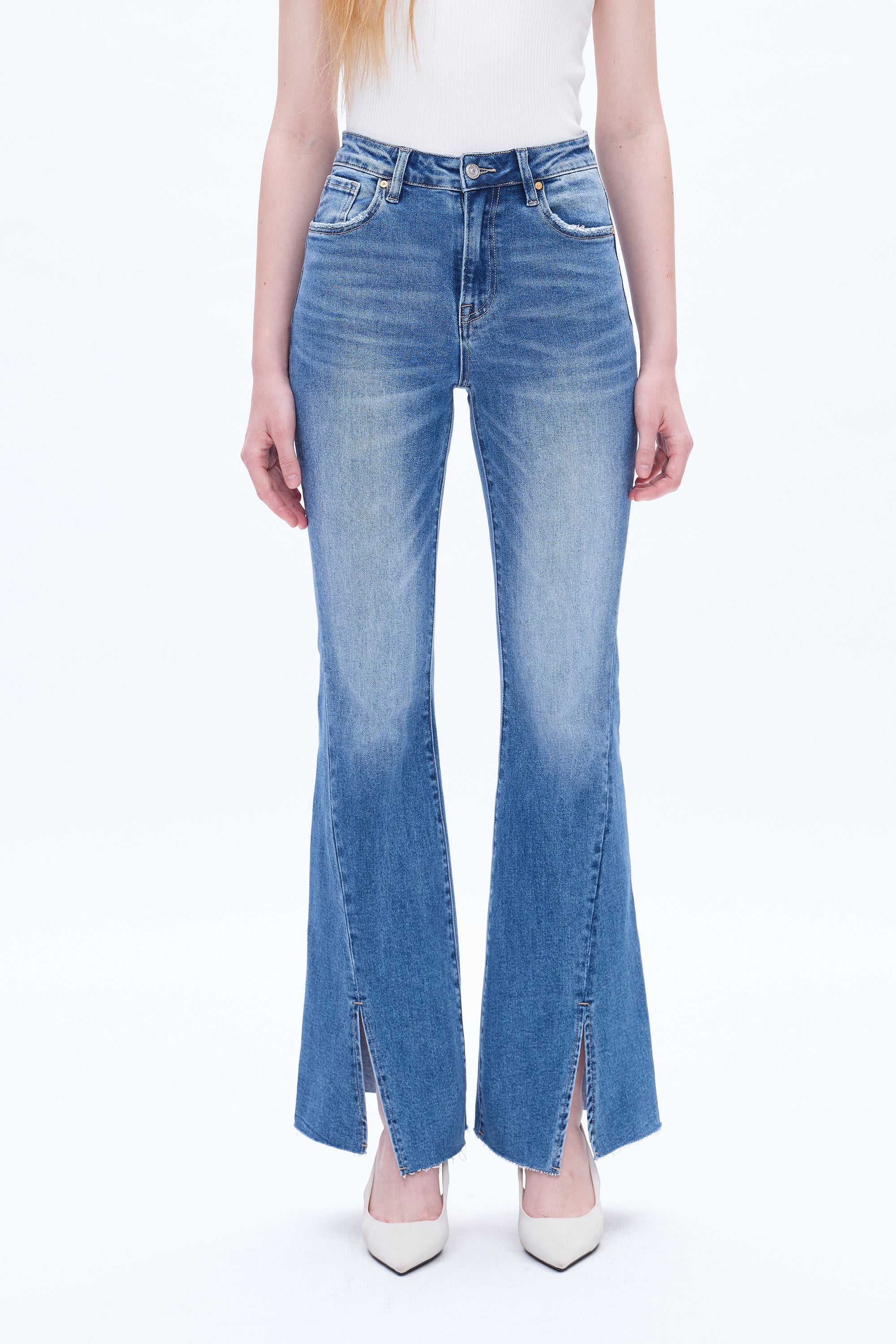 【EMIS】 ROSE SEMI-FLARE JEANS /追跡付 Sandrine Rose x Free People Super Flare Petal Pink Jeans NWT