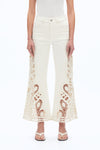 Embroidered High Rise Wide Leg Pants