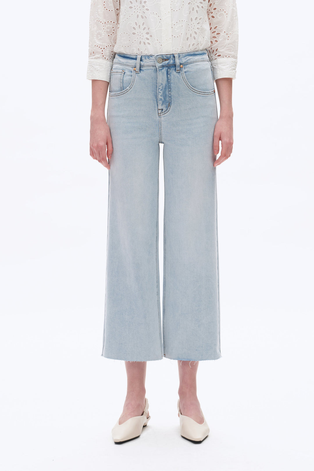 High Rise Wide Leg Denim Jeans