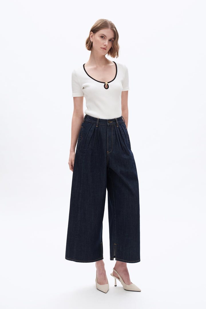 Super High Rise Wide Leg Denim Jeans