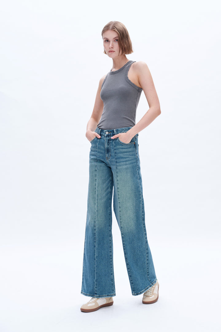 Aria High Rise Wide Leg Denim Jeans