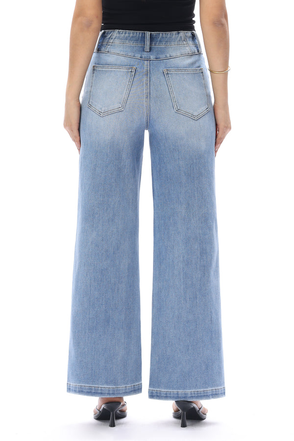 High Rise Stretch Wide Leg Pants