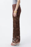 High Rise Ankle Embroidered Lace Wide Leg Jeans