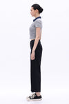High Rise Wide Leg Denim Jeans With Raw Hem