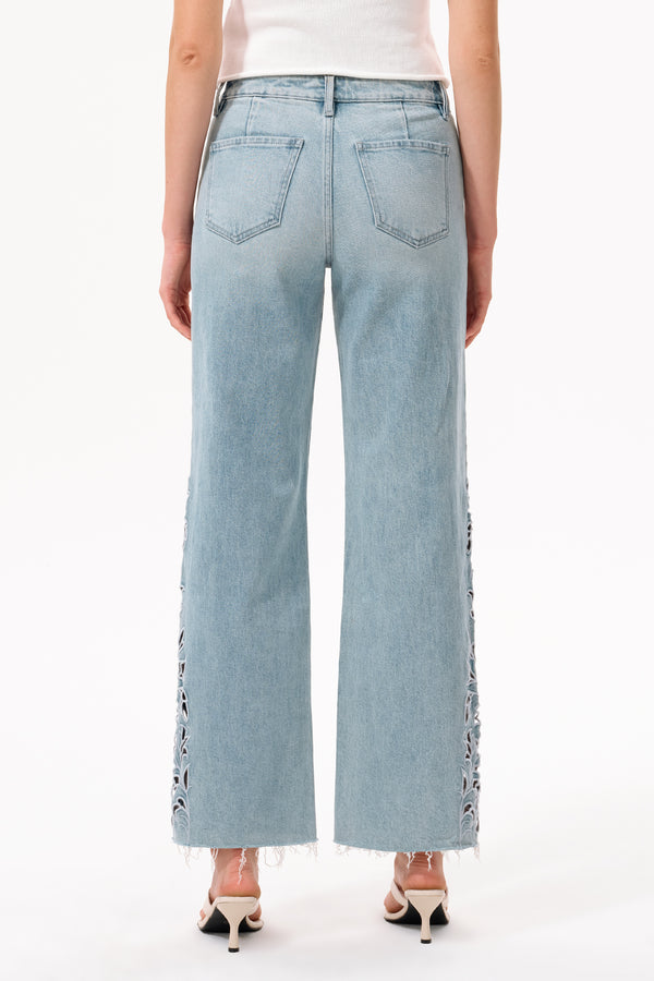 Flora Mid Rise Straight Jeans