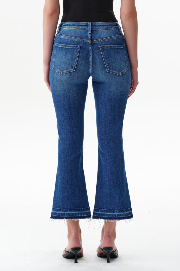 Edgy Mid Rise Flare Jeans