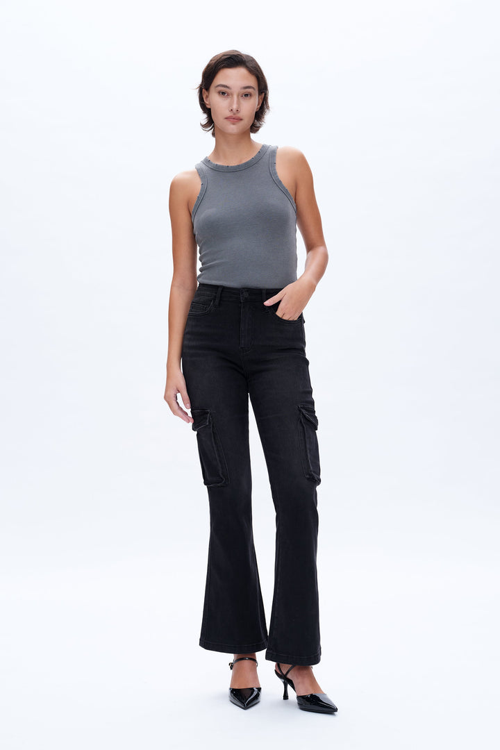 Amy High Rise Cargo Flared Pants