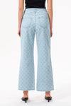 High Rise Jacquard Straight Leg Jeans