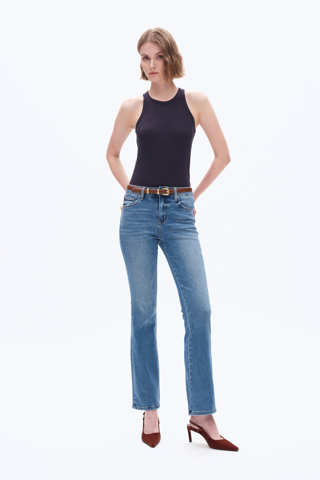 Mid Rise Bootcut Denim Jeans