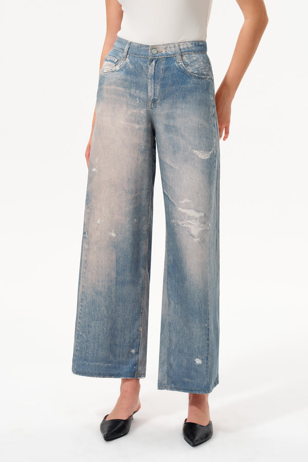 Seoul Mid Rise Wide Leg Jeans