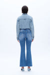 Hight Rise Flare Jeans With Raw Hem