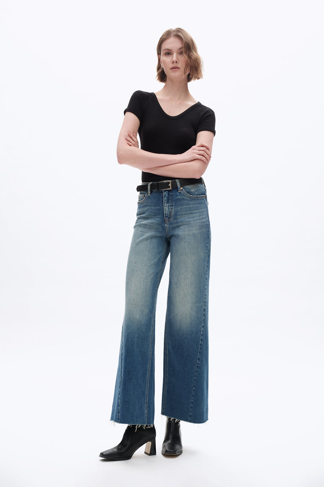 Beth High Rise Wide Leg Denim Jeans