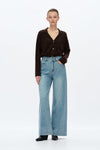 Rhinestone Embellished Wide-Leg Jeans-Wide Leg-BAYEAS