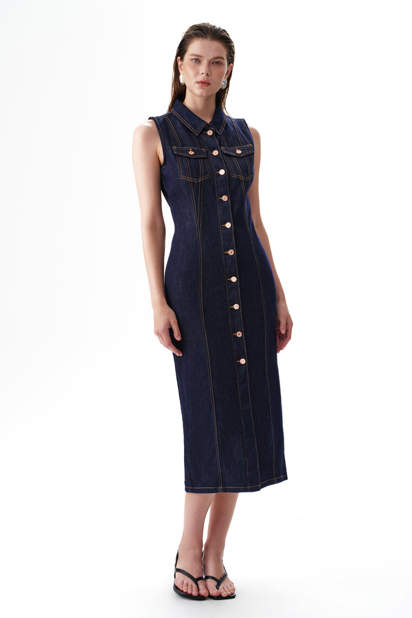 Relaxed Denim Cardigan Dress
